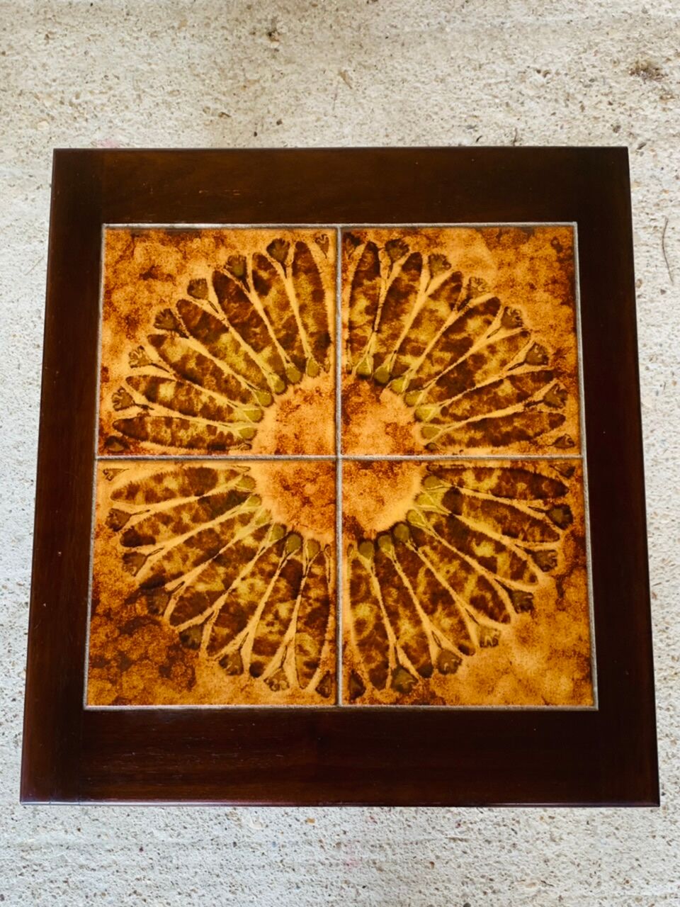 Tables gigognes en teck et céramique, scandinave , années 60