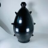Jarre Potiche ceramic black metalic pottery 1950