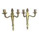 Two Empire style bronze wall candlesticks