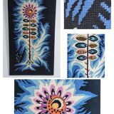 70s design flower tapestry