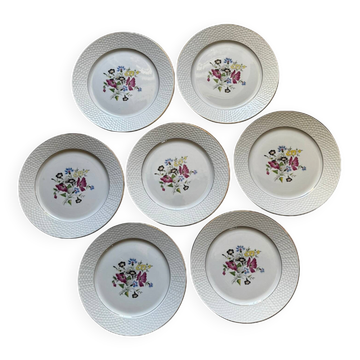 6 Vintage Sarreguemines Flat Plates
