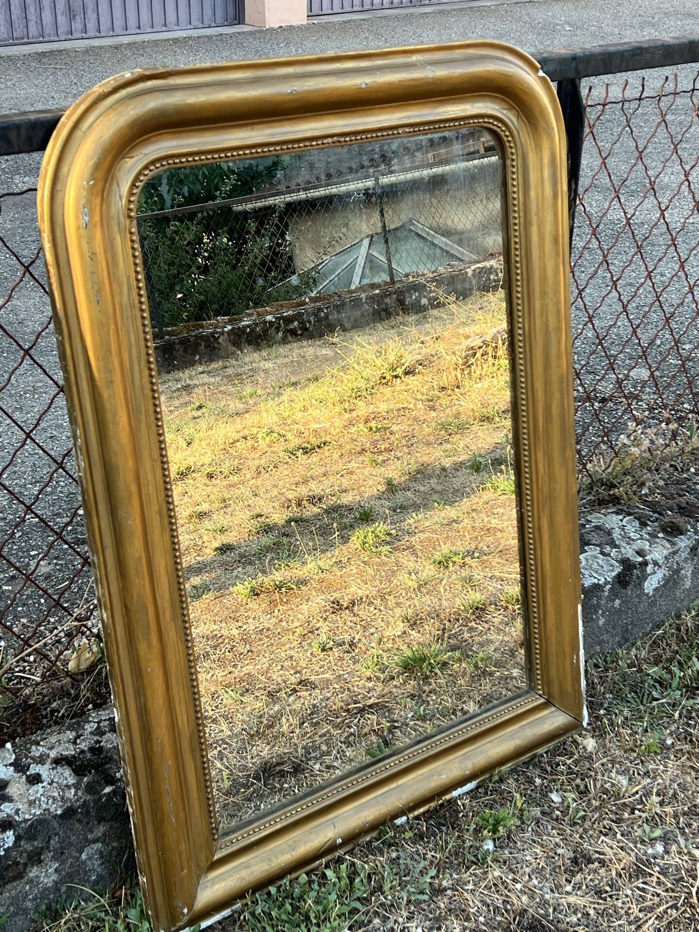 Large Louis-Philippe gilded mirror, mercury glass 76x104cm