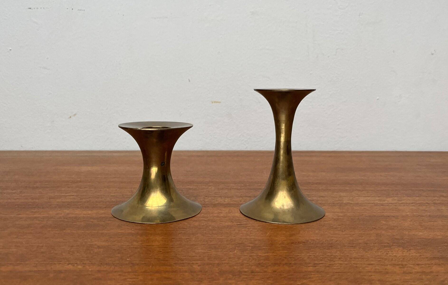 Mid-Century Brass Candleholders, 1960s, Set of 2