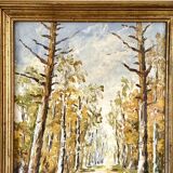 Oil on canvas, glazed wooden frame