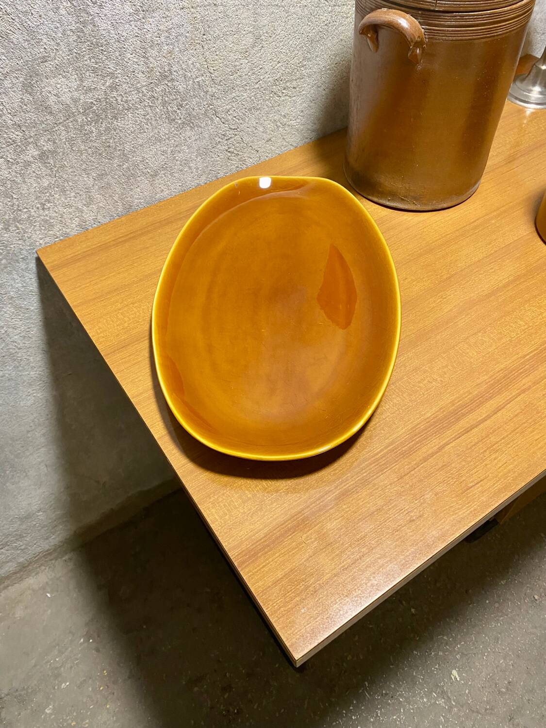 Longchamp brown varnished enameled serving dish