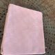 Duo set, consisting of two large pink-dyed cotton and linen towels, embroidered, TK monograms