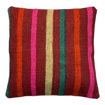 Housse de coussin en kilim turc vintage 40x40cm