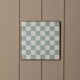 Beige and white Chessboard Wall Mural in wood frame – Italian 1980s abstract art