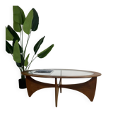 G-Plan Astro oval coffee table in teak and glass – Mid-century icon