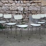 Six ivory formica chairs