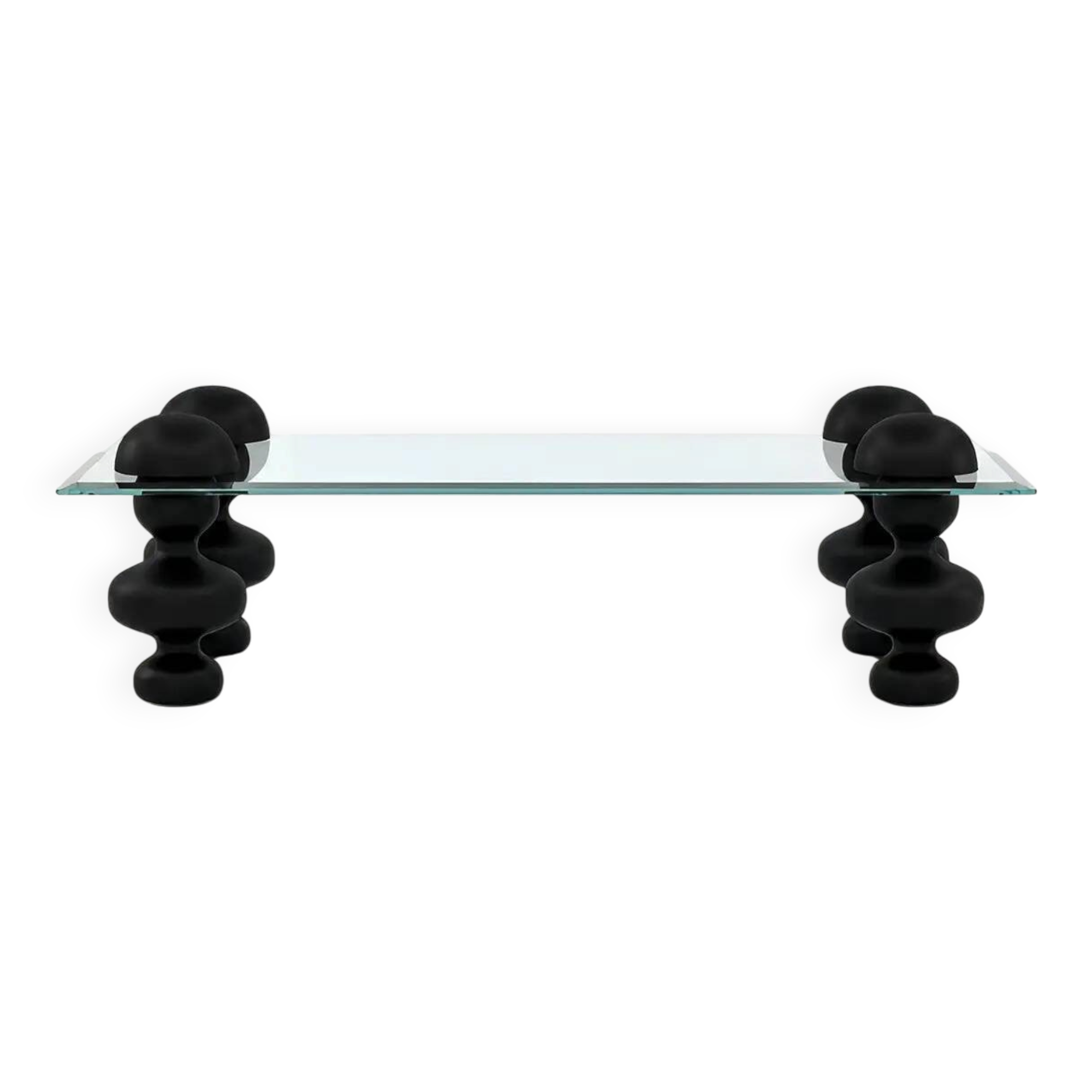 Table basse en verre et bois de manguier