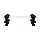 Table basse en verre et bois de manguier