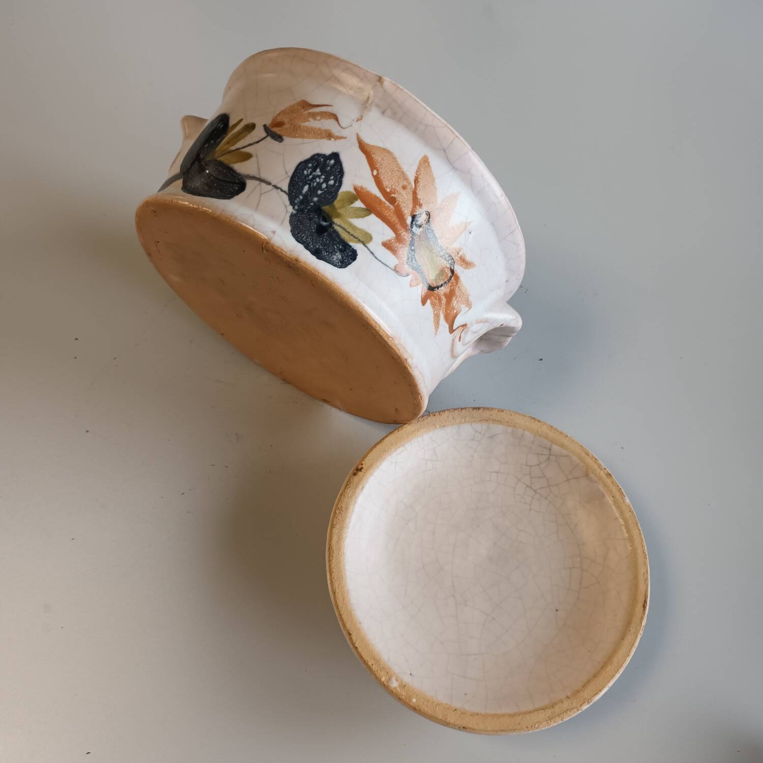 Soupière céramique craquelé vintage