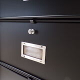 Column filing cabinet with flap