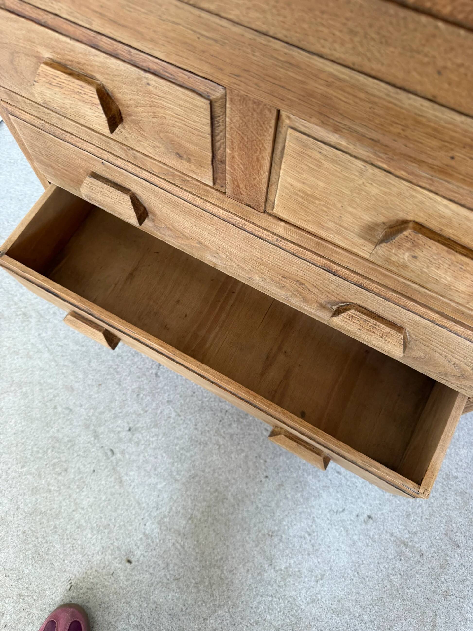 Vintage wooden secretary desk in the style of a professional piece of furniture