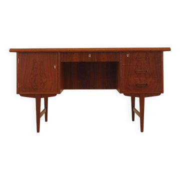 Bureau en teck, design danois, années 1970, fabriqué au Danemark