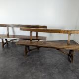 Pair of Aranjou solid elm benches