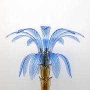 Lampadaire palmier en verre de Murano et laiton, style moderne du milieu du siècle