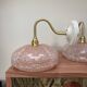Paire d’appliques murales roses