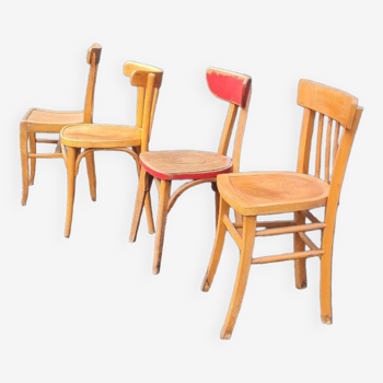 Set de 4 chaises bistrot déparaillées