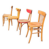 Set of 4 mismatched bistro chairs