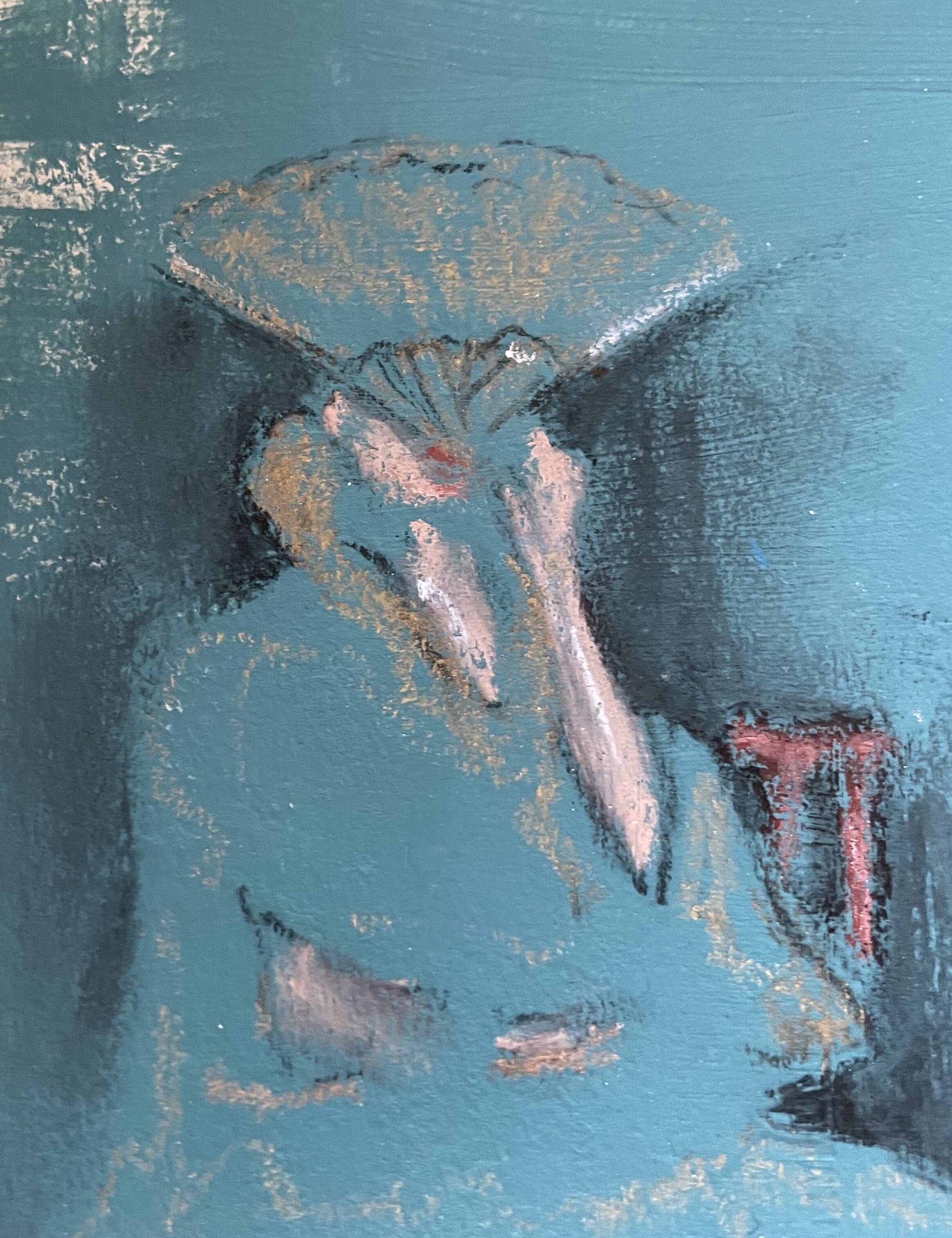 Oil painting signed woman with “fan”