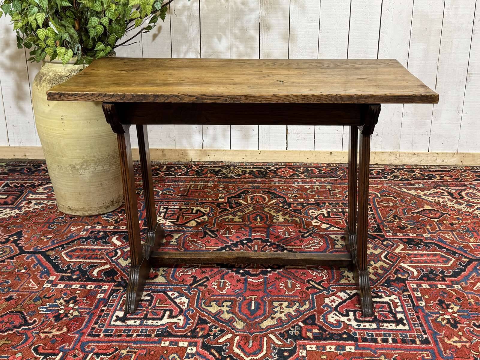 Bistro table in chestnut from the 1950s.