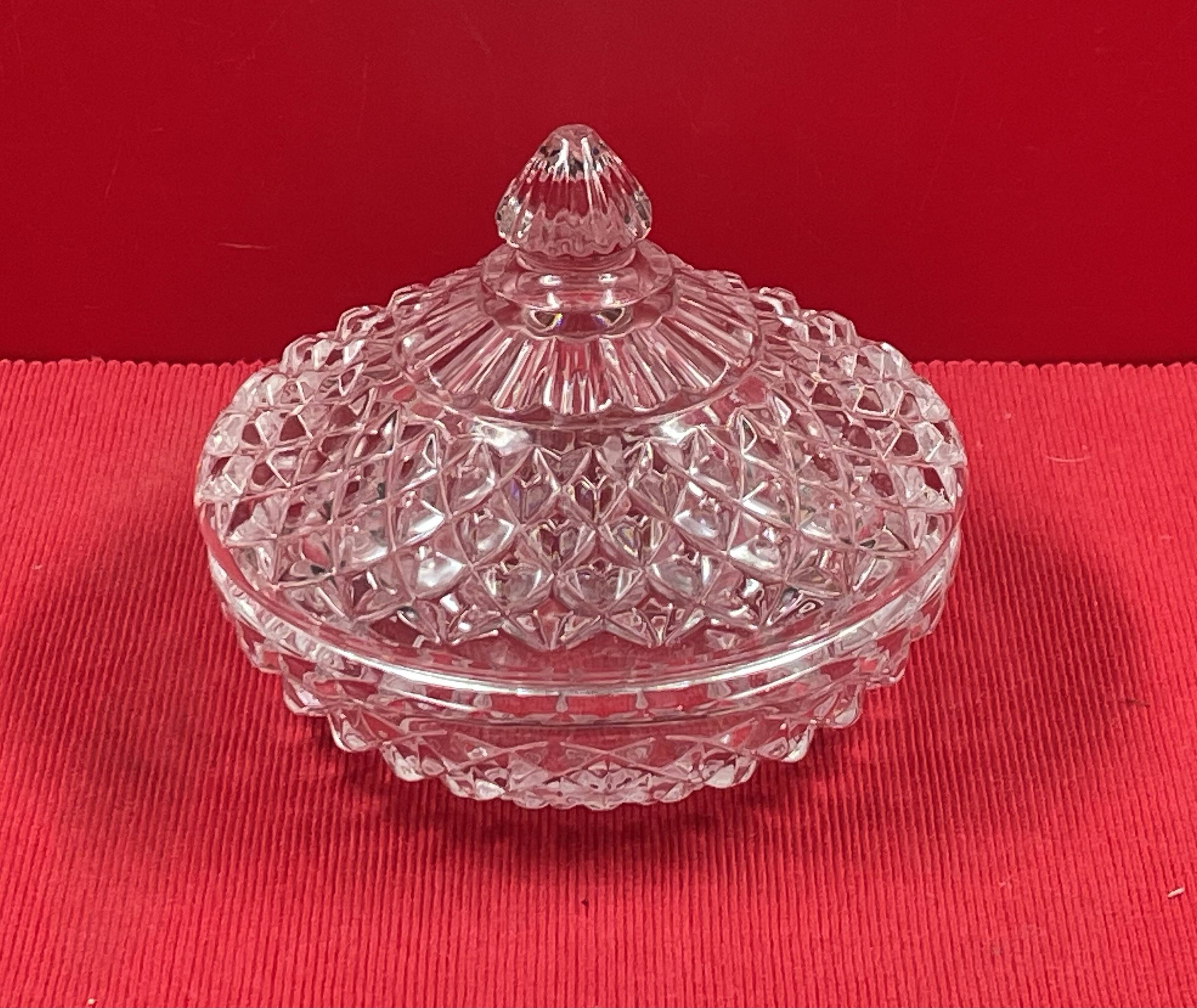 Art Deco molded glass candy dish