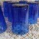 9 antique cobalt blue water glasses