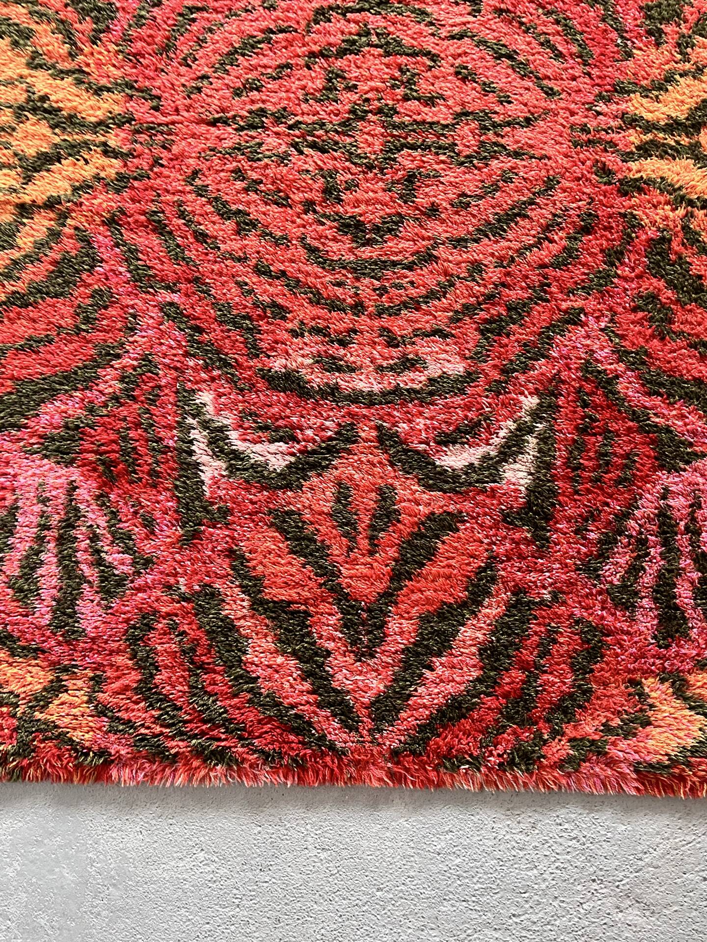 Rare Scandinavian Rya Rug, 1970’s, Space Age, Sweden