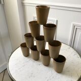 Set of 10 sandstone glasses Digoin Sarreguemines 70s