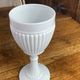 Footed glasses, white opaline chalices