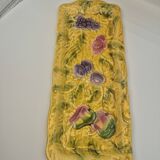 Lot 11 assiettes dessert Sarreguemines barbotine fruits 19cm vintage rare