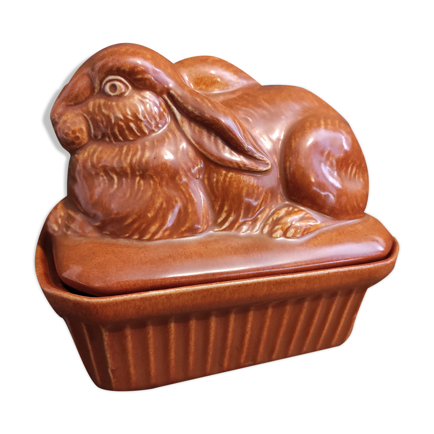 Vintage tureen for pâté rabbit shaped