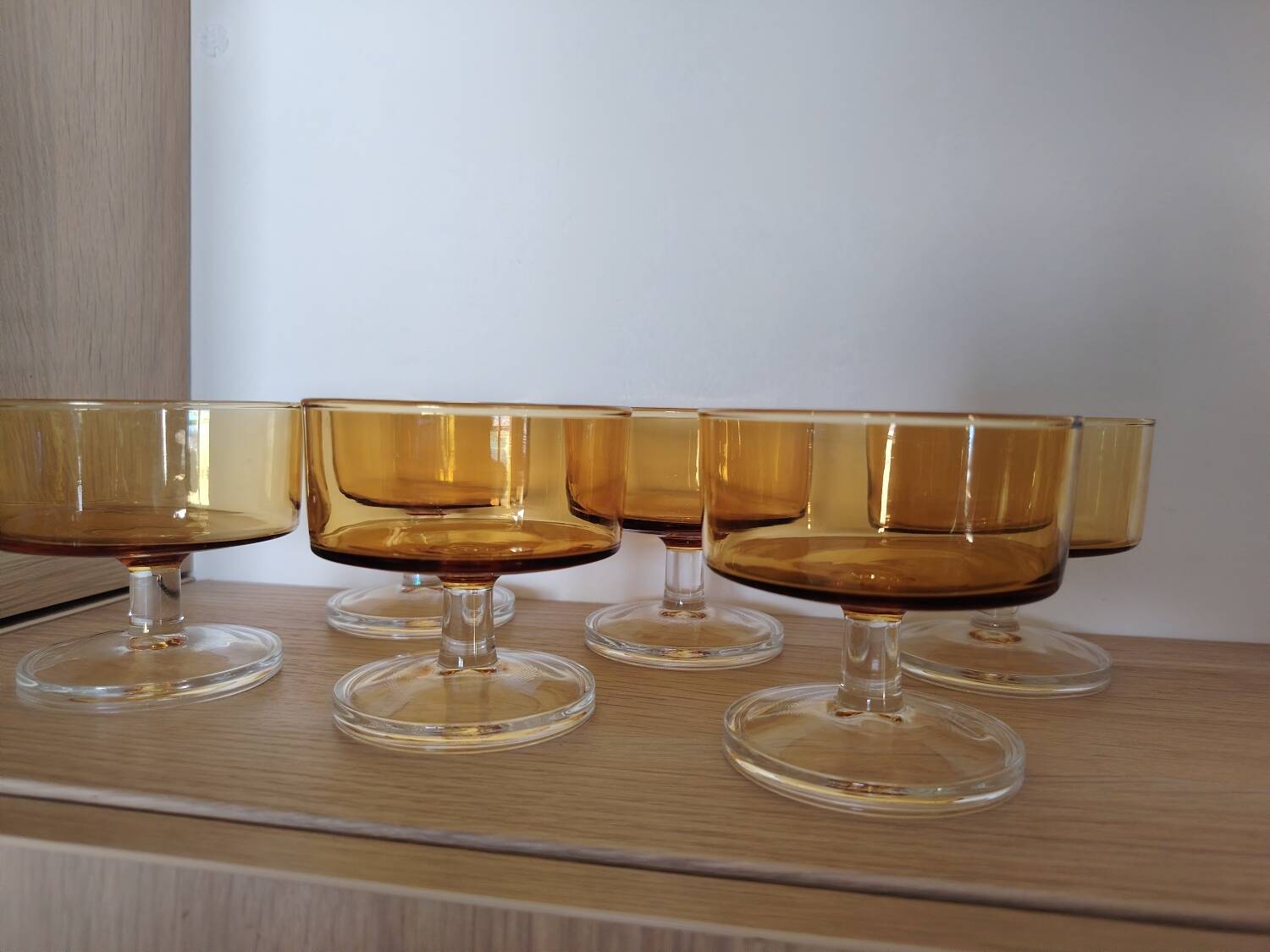 Amber Luminarc glasses/cups