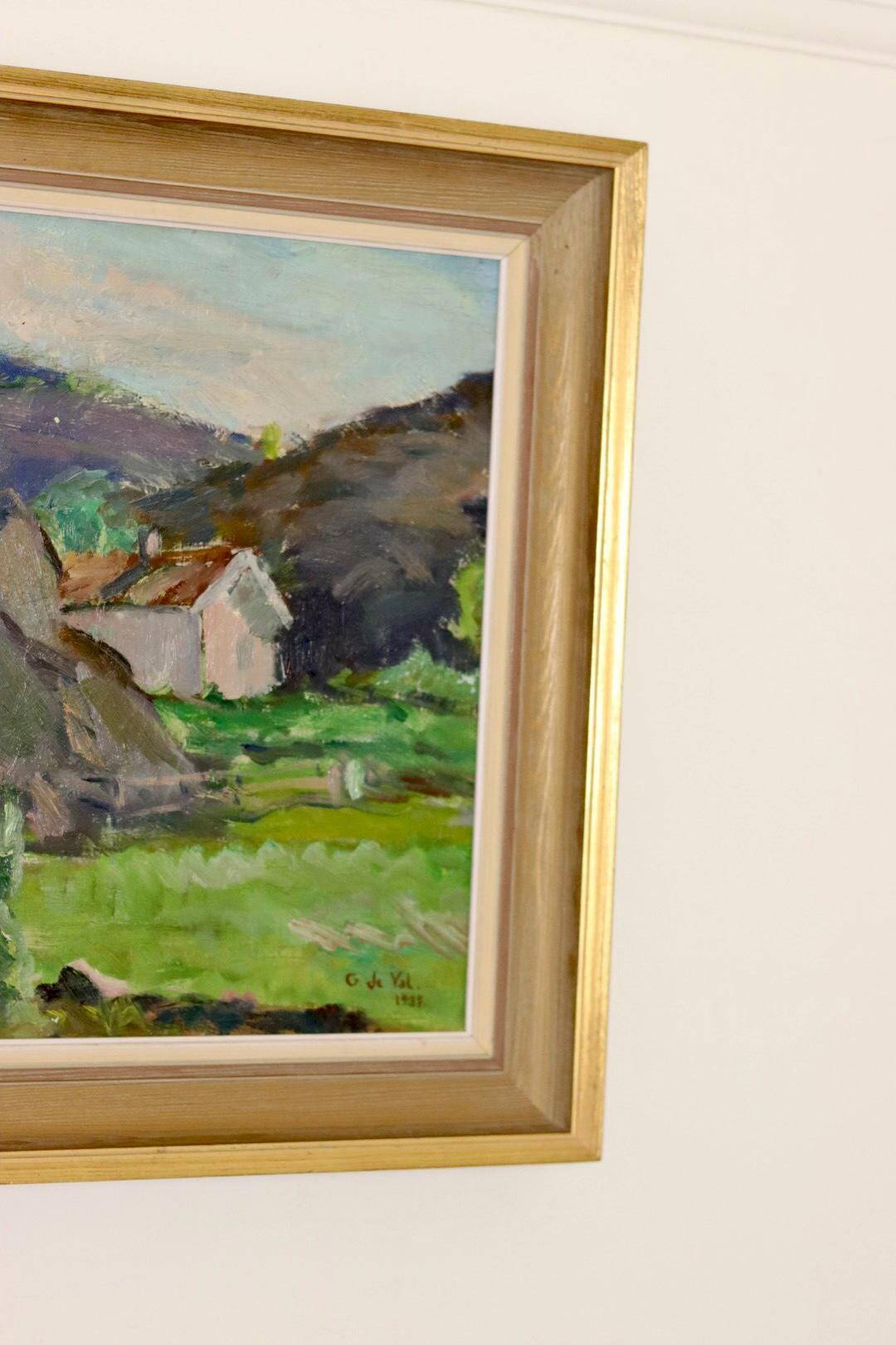 Original Early Century Swedish Oil On Canvas Painting" Abstract Landscape " by Gertrud de Val