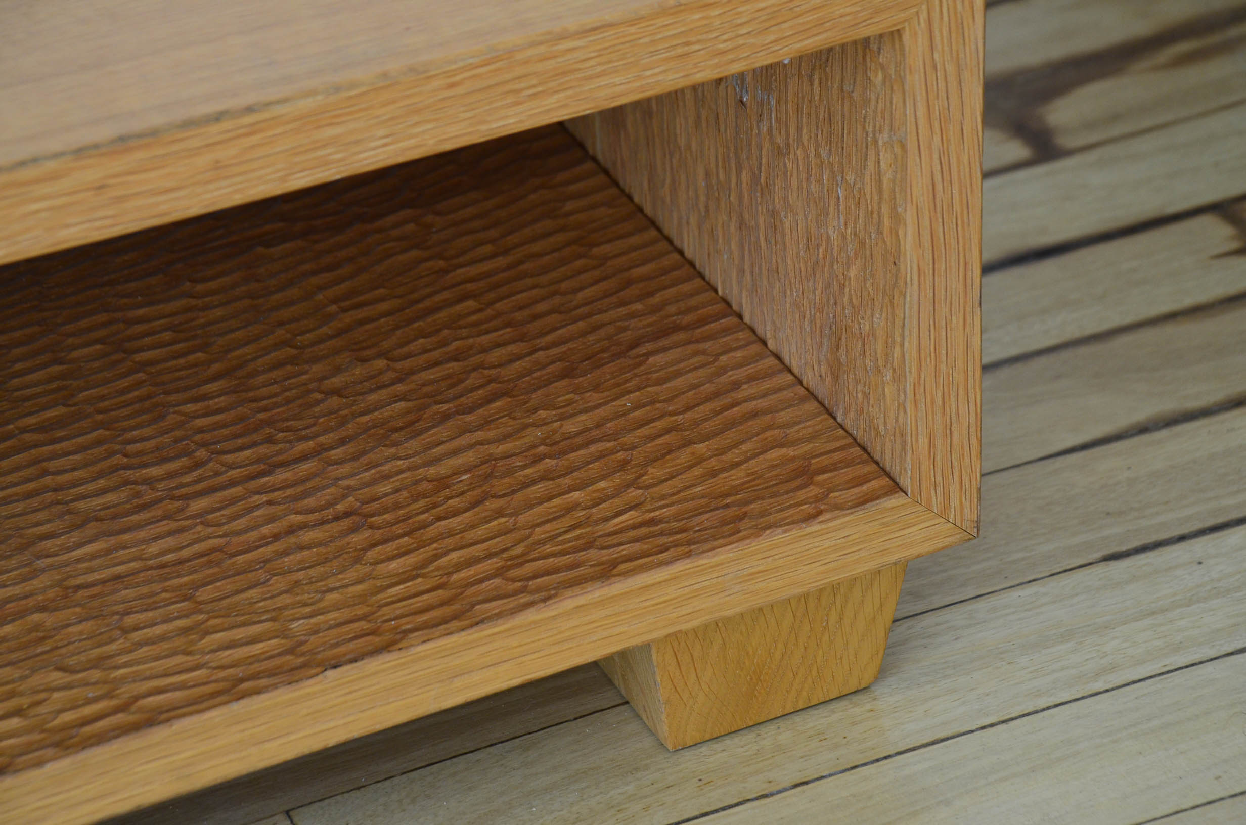 Coffee table Ecart International by Andrée Putman model "crossing" oak wood