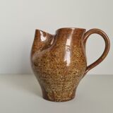 Zoomorphic pitcher owl or owl in pyrite stoneware / collection / ceramics / vintage / France / 50s / mid-century / twentieth century