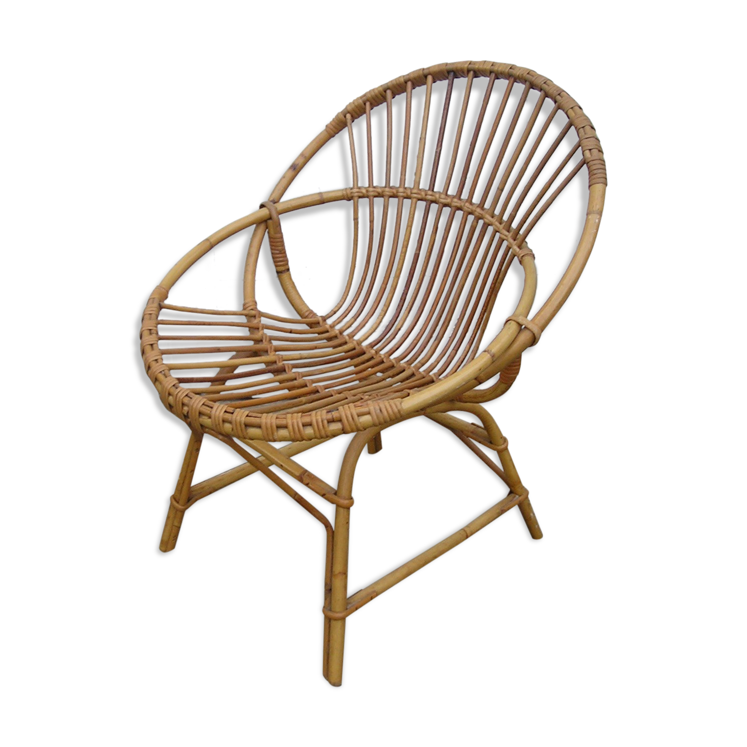Wicker "shell" chair, 70s