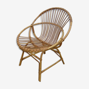 Wicker "shell" chair, 70s