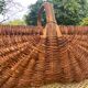 Large wicker basket with metal wire 58X36cm