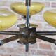 Art Deco Chandelier in Chrome, Beech, Walnut and Glass, Czech, 1920s