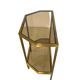 Table d'appoint italienne demi-hexagonale en laiton des années 1970.