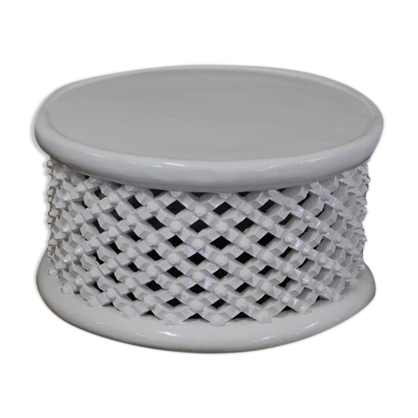 White wooden bamiléké stool