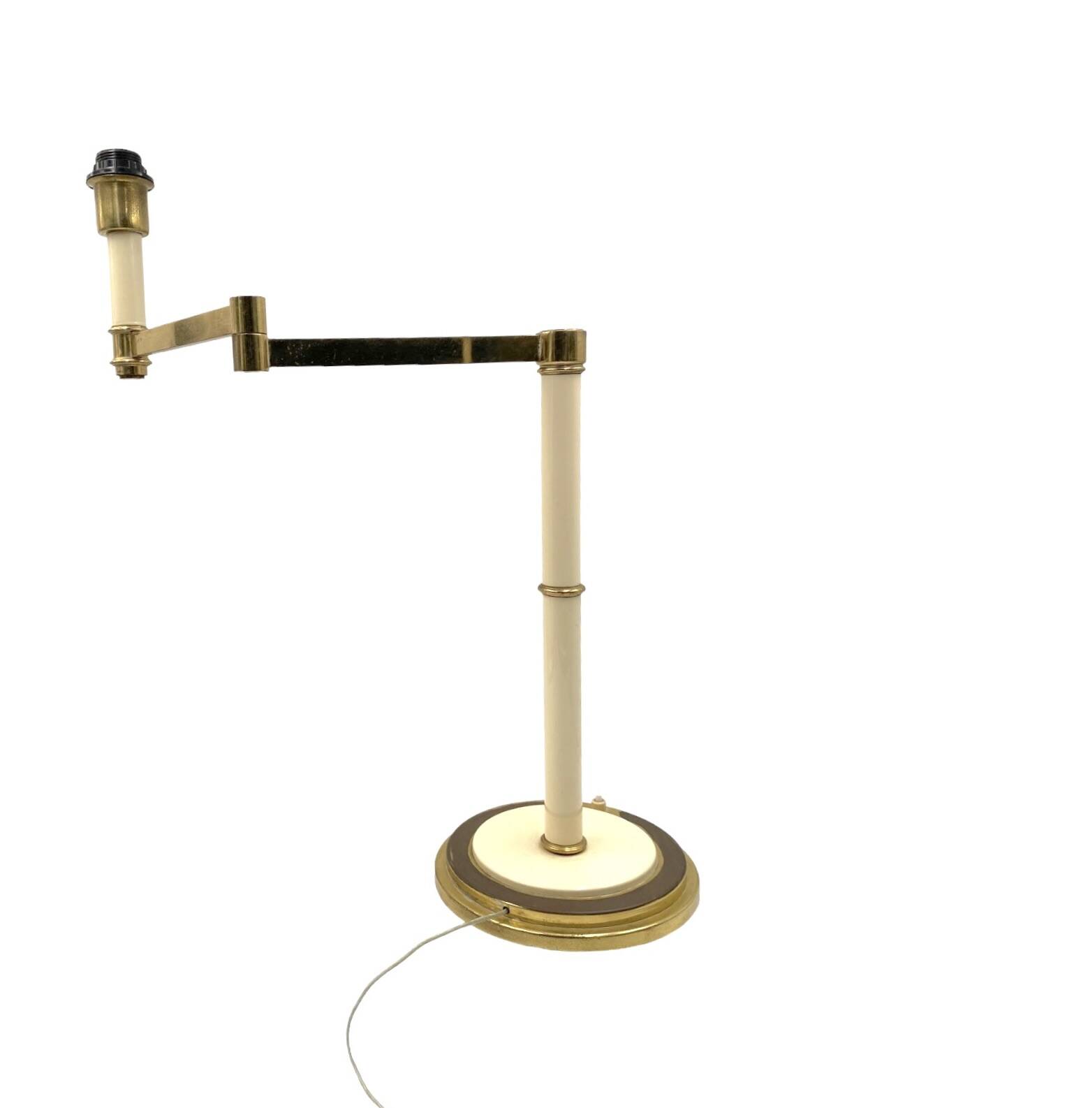 Hollywood Regency brass table lamp, Tommaso Barbi Italy 1970s