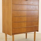 Danish high oak chest of drawers 'Brovst' - Danish design