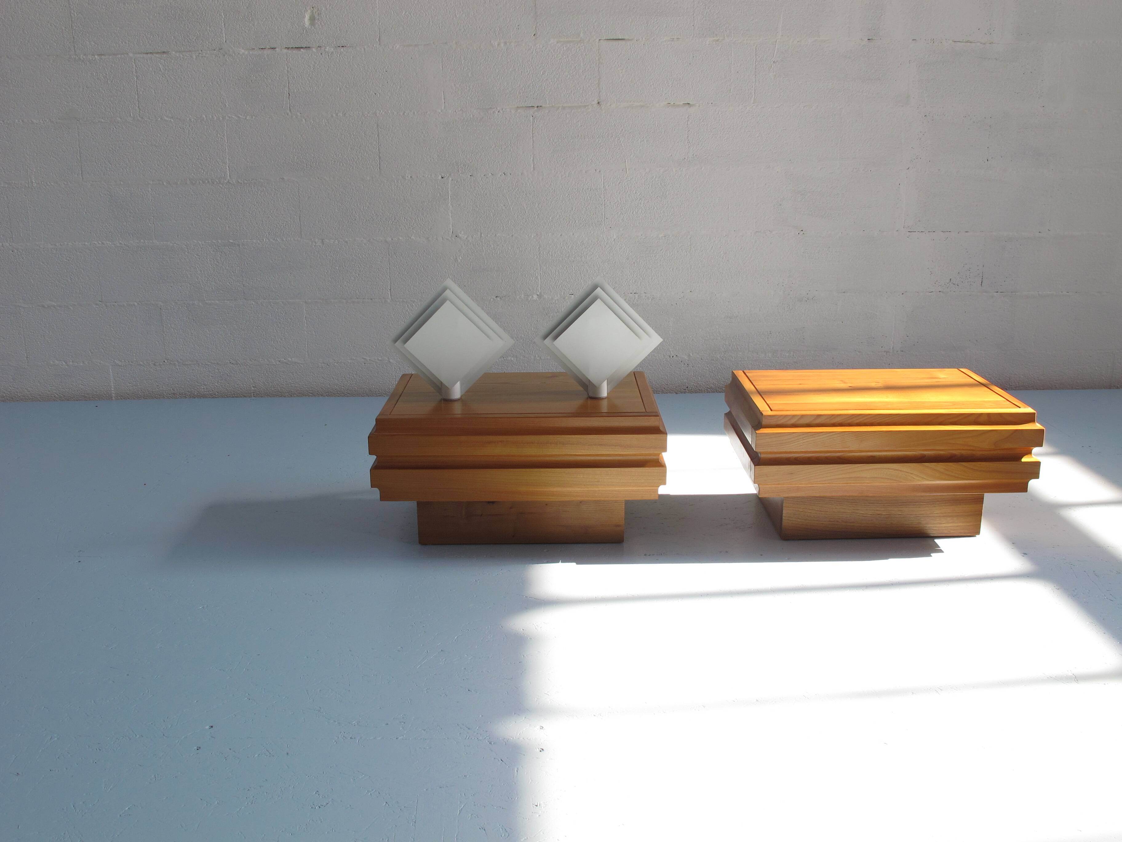 Pair of Lumiance bedside lamps or wall lights in lacquered sheet metal