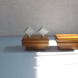 Paire lampes de chevet ou appliques Lumiance en tôle laquée