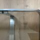 Coffee table design bronze chrome thick smoked glass circa 1970