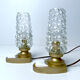 Pair of vintage table lamps, bubble glass, 70s